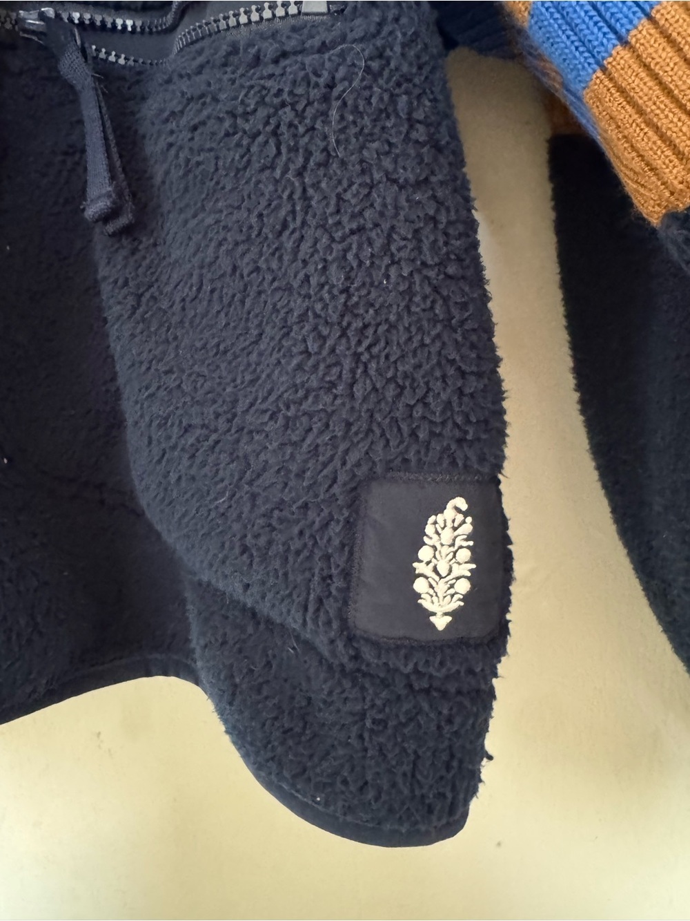 Navy Sherpa Free People Zip-Up Jacket - Picture 4 of 7